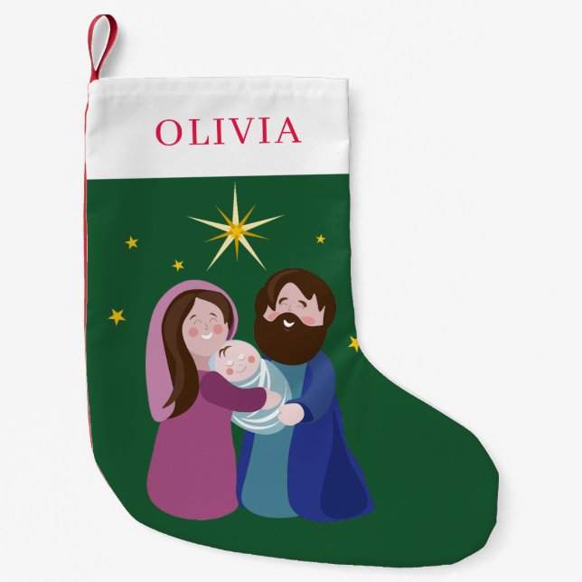 Petite Chaussette De Noël Nativité Noël (Devant)