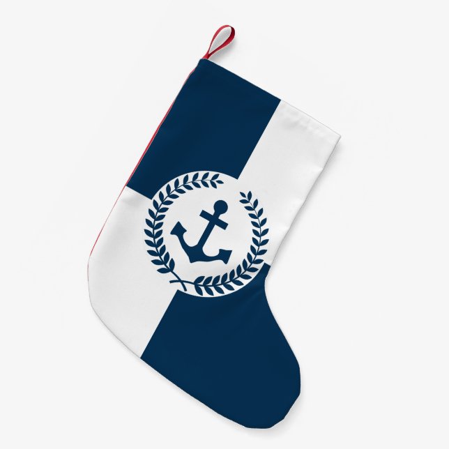 Petite Chaussette De Noël Nautical themed design (Devant (Accrochage))