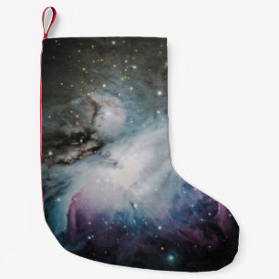 Petite Chaussette De Noël Nébuleuse bleue, grise et violette