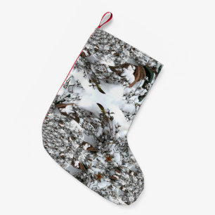 Petite Chaussette De Noël Neige Abstraite