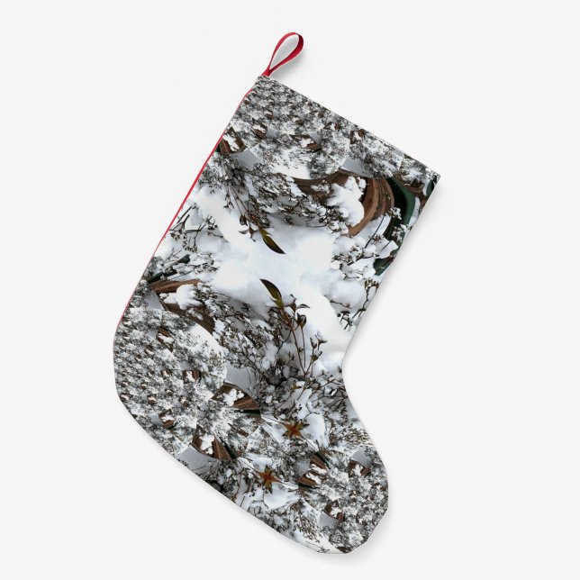 Petite Chaussette De Noël Neige Abstraite (Devant (Accrochage))