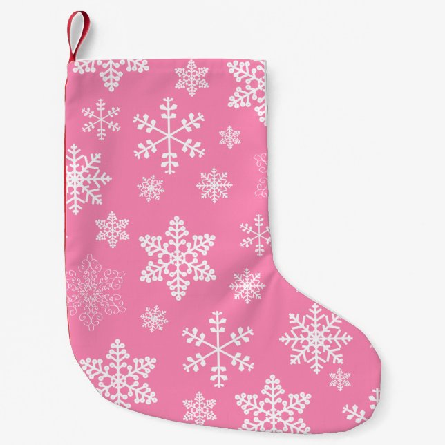Petite Chaussette De Noël neige rose de noël (Devant)