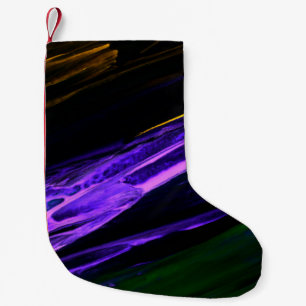 Petite Chaussette De Noël Neon bleu, vert et violet créatif main abstraite