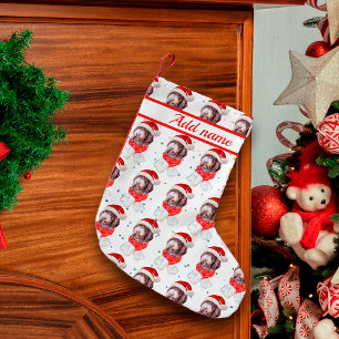 Petite Chaussette De Noël Newfypoo Chien race Étoiles de Noël