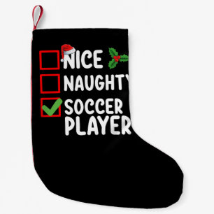 Petite Chaussette De Noël Nice Naughty Soccer Joueur Noël