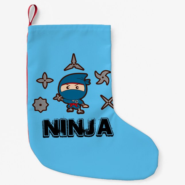 Petite Chaussette De Noël Ninja Boy (Devant)