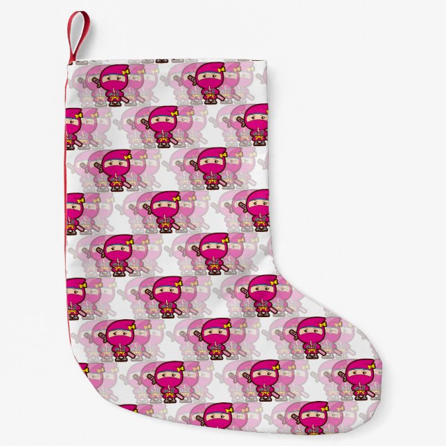 Petite Chaussette De Noël Ninja Girl (Devant)