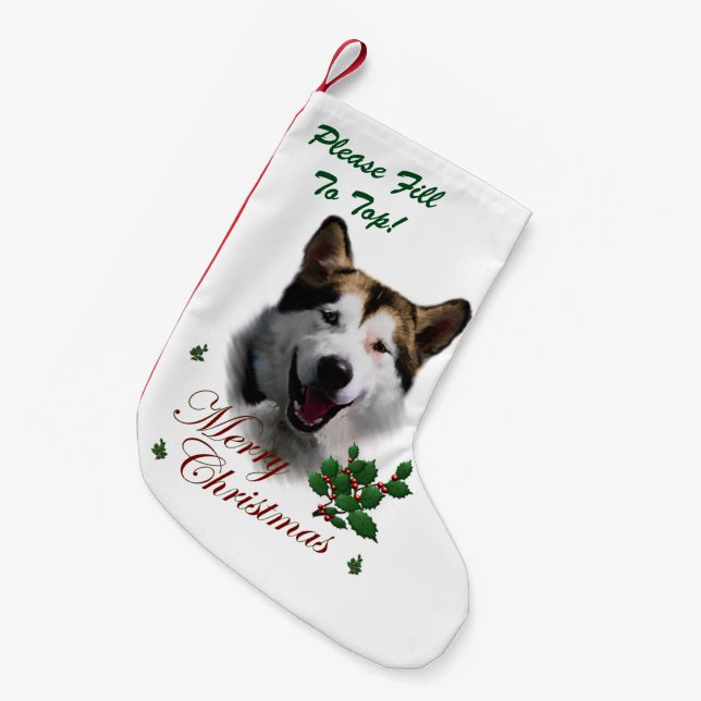 Petite Chaussette De Noël Noël Alaskan Malamute (Devant (Accrochage))