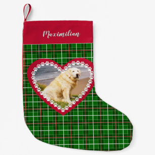 Petite Chaussette De Noël Noël animal de compagnie nom rouge vert