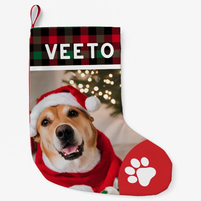 Petite Chaussette De Noël Noël animal de compagnie photo personnalisée amour (Devant)