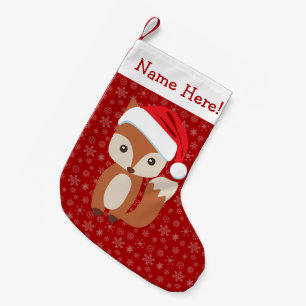 Petite Chaussette De Noël Noël animal personnalisé de la Fox de Noël de N
