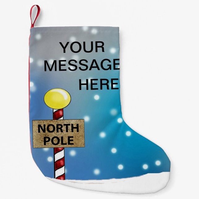 Petite Chaussette De Noël Noël au pôle Nord (Devant)