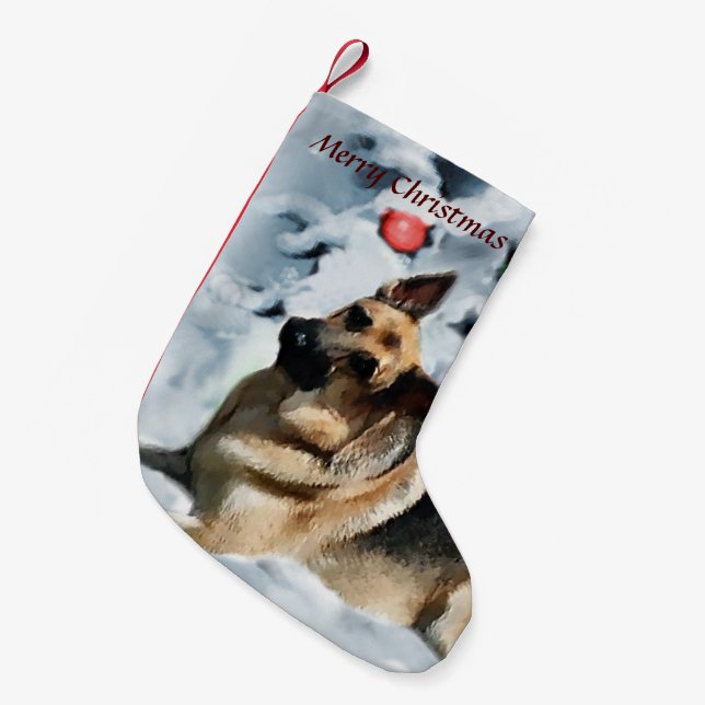 Petite Chaussette De Noël Noël berger allemand (Devant (Accrochage))