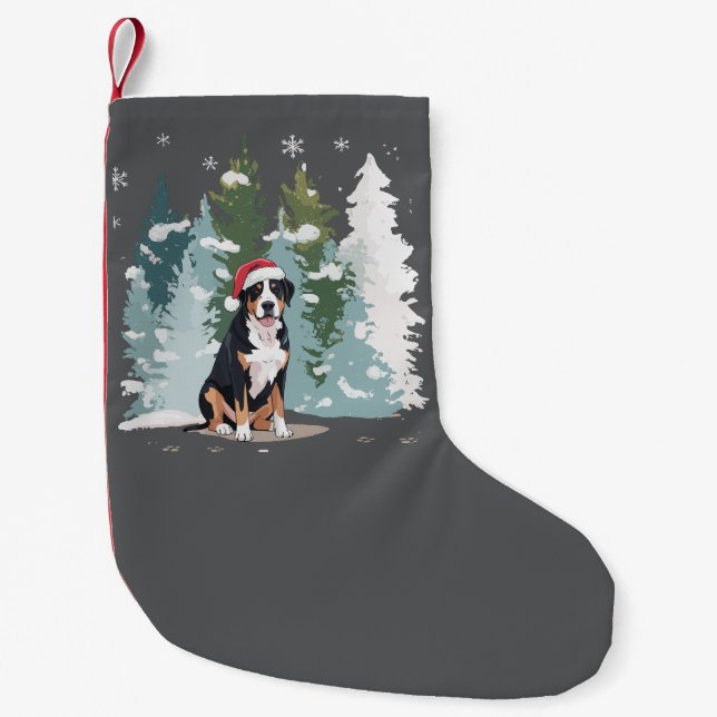 Petite Chaussette De Noël Noël Bernese Mountain Chien Maman Chien Puppet Hiv (Devant)