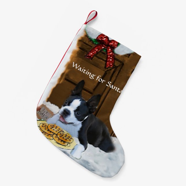 Petite Chaussette De Noël Noël Boston Terrier (Devant (Accrochage))