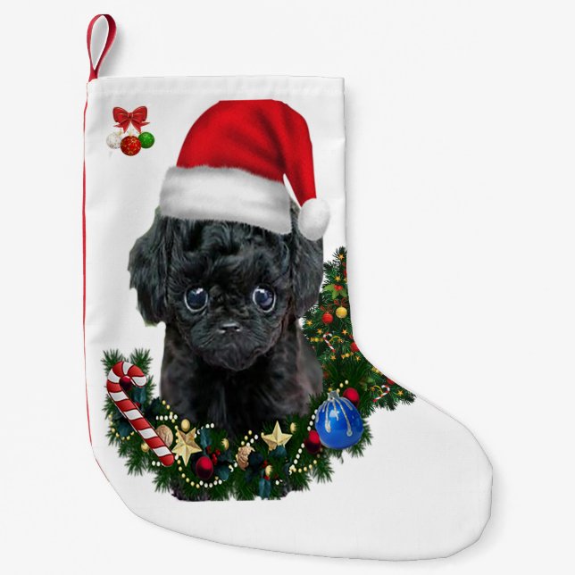 Petite Chaussette De Noël Noël Caniche  (Devant)