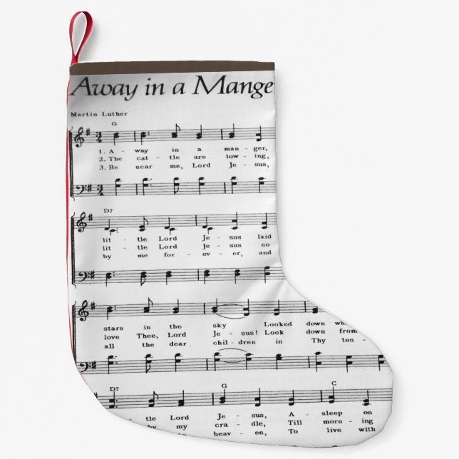 Petite Chaussette De Noël Noël Carol Sheet Music Away in the Manger (Devant)