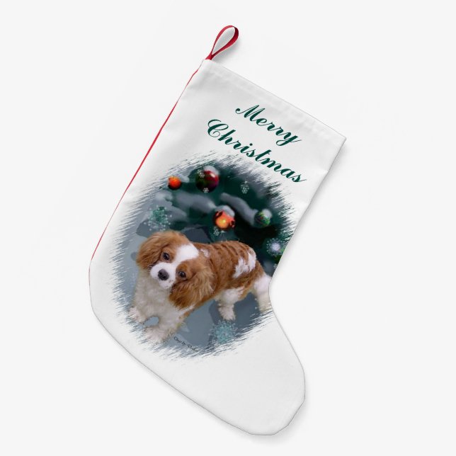 Petite Chaussette De Noël Noël Cavalier King Charles Spaniel (Devant (Accrochage))