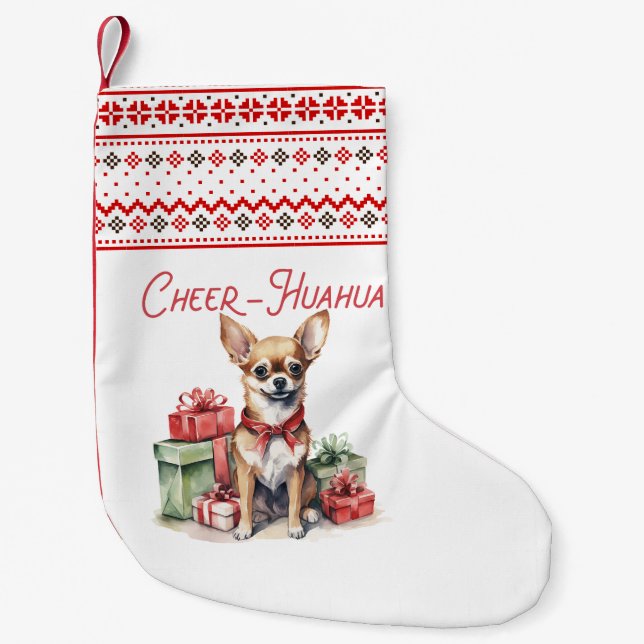 Petite Chaussette De Noël Noël Cheer-Huahua (Devant)