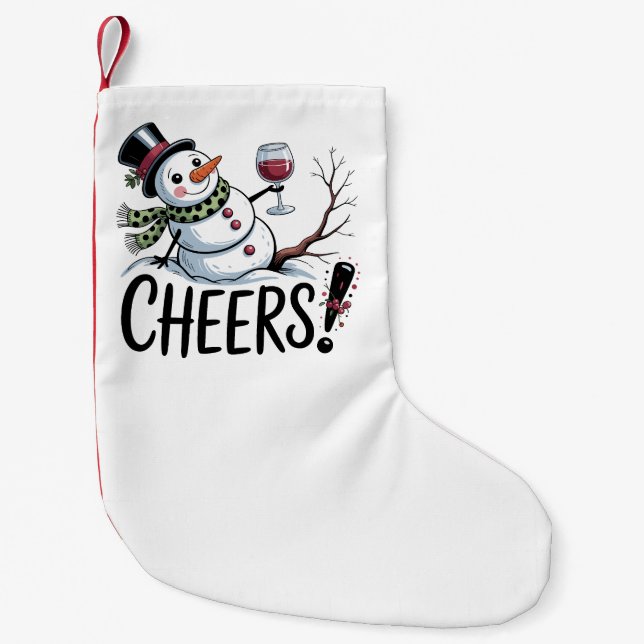 Petite Chaussette De Noël Noël Cheveux Snowman Cuisine à vin Cuisine (Devant)