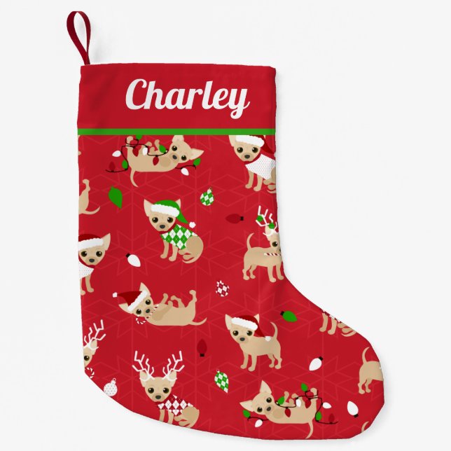 Petite Chaussette De Noël Noël Chihuahuas (Devant)