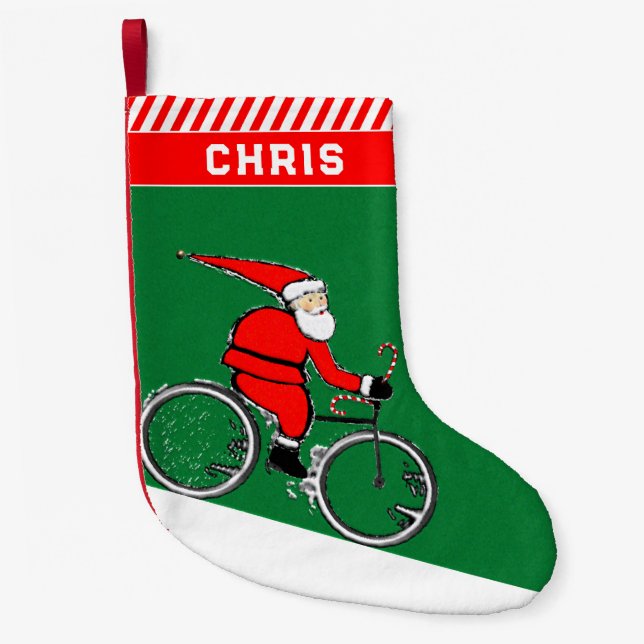 Petite Chaussette De Noël Noël cycliste (Devant)