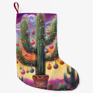 Petite Chaussette De Noël Noël dans le désert Sud-Ouest Saguaro Cactus