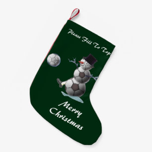 Petite Chaussette De Noël Noël de bonhomme de neige de ballon de football