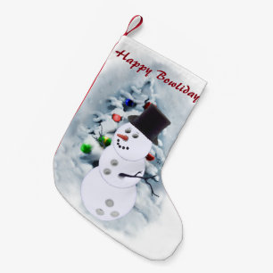 Petite Chaussette De Noël Noël de bonhomme de neige de boule de bowling