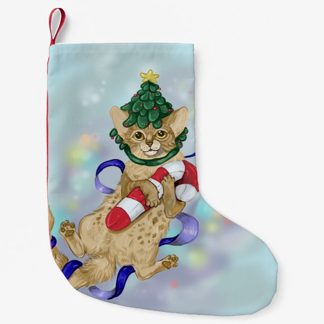 Petite Chaussette De Noël Noël de chat de Kitty (Devant)