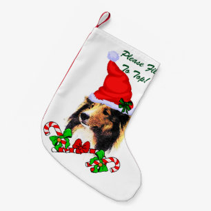 Petite Chaussette De Noël Noël de chien de berger de Shetland