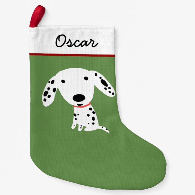 Petite Chaussette De Noël Noël de chiot de vacances de l'amant dalmatien (Devant)