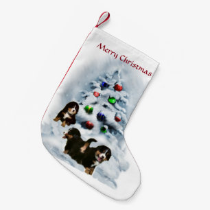 Petite Chaussette De Noël Noël de chiots de chien de Bernese Mtn
