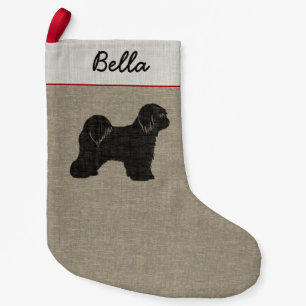 Petite Chaussette De Noël Noël de coutume de vacances de chien de silhouett