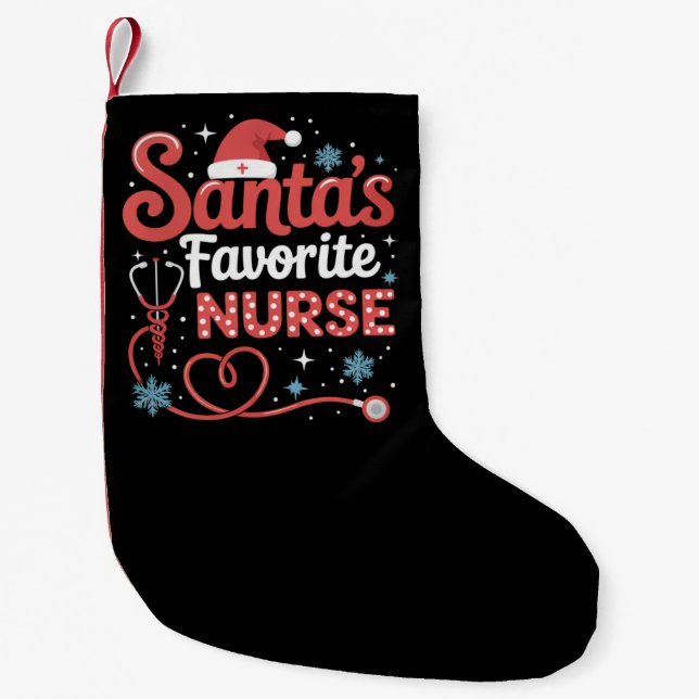 Petite Chaussette De Noël Noël de l'infirmière préférée de Santa  (Devant)