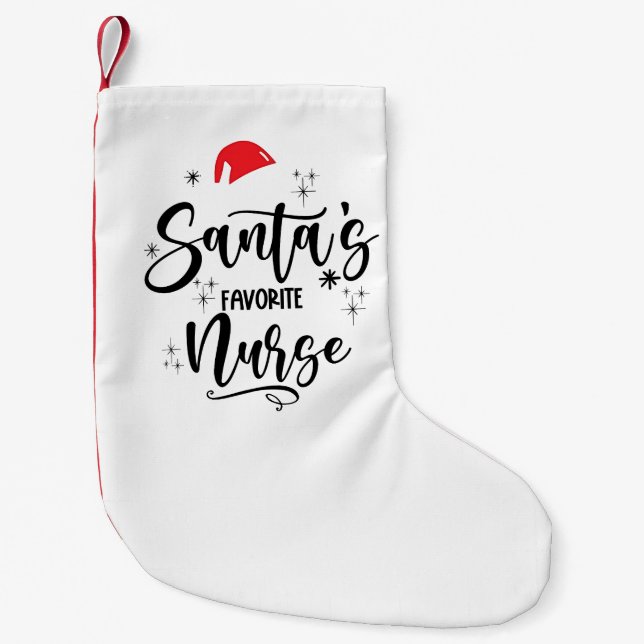 Petite Chaussette De Noël Noël de l'infirmière préférée de Santa  (Devant)