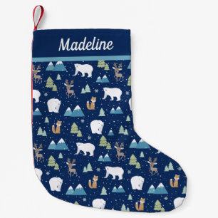 Petite Chaussette De Noël Noël de l'ours polaire hivernal