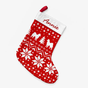 Petite Chaussette De Noël Noël de motif de vacances de silhouettes de