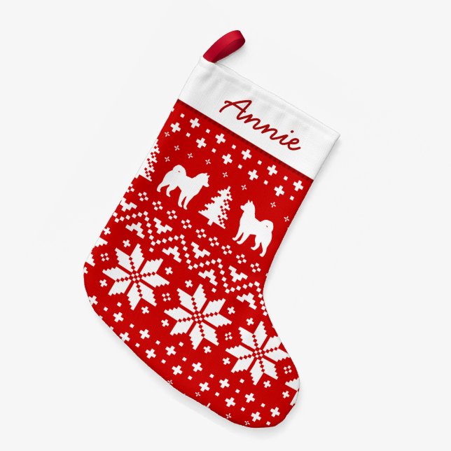 Petite Chaussette De Noël Noël de motif de vacances de silhouettes de (Devant (Accrochage))