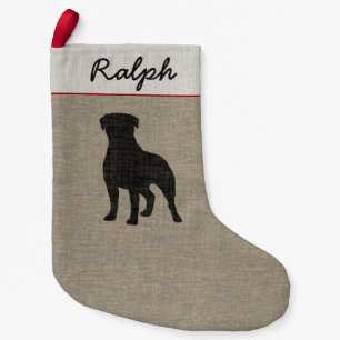 Petite Chaussette De Noël Noël de race de chien personnalisé par silhouett