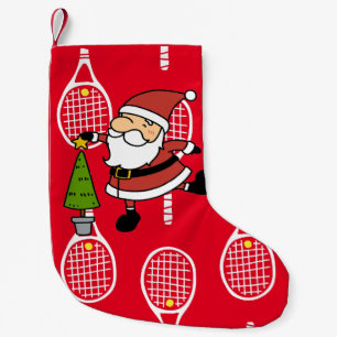 Petite Chaussette De Noël Noël de tennis avec le Père Noël