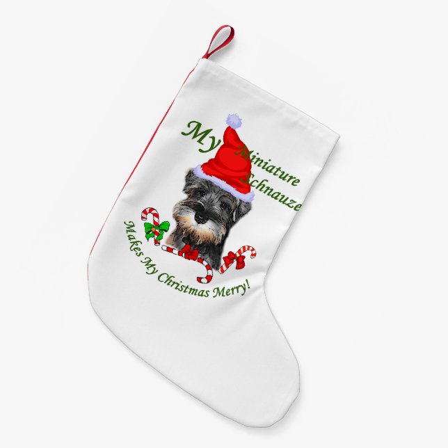 Petite Chaussette De Noël Noël des Schnauzer miniatures (Devant (Accrochage))