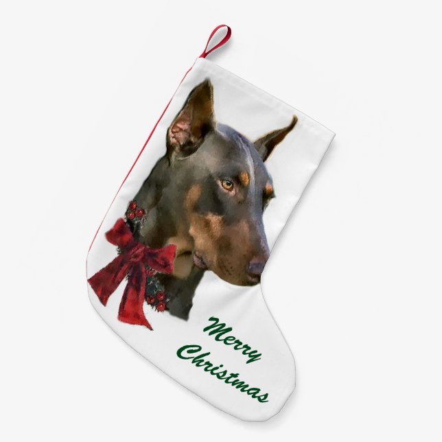 Petite Chaussette De Noël Noël Doberman Pinscher (Devant (Accrochage))