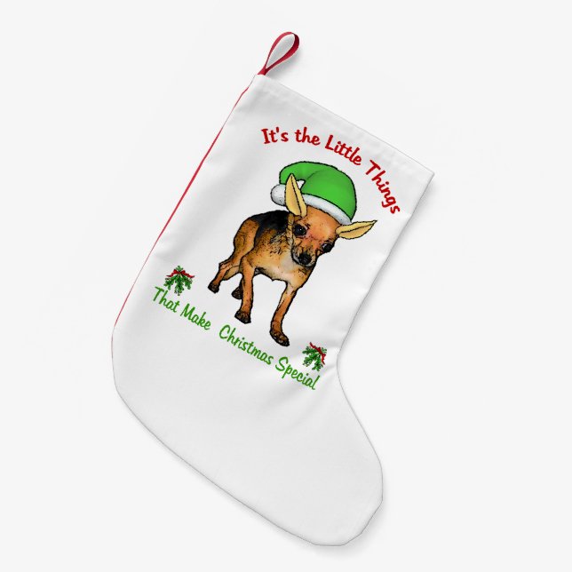 Petite Chaussette De Noël Noël du Chihuahua (Devant (Accrochage))