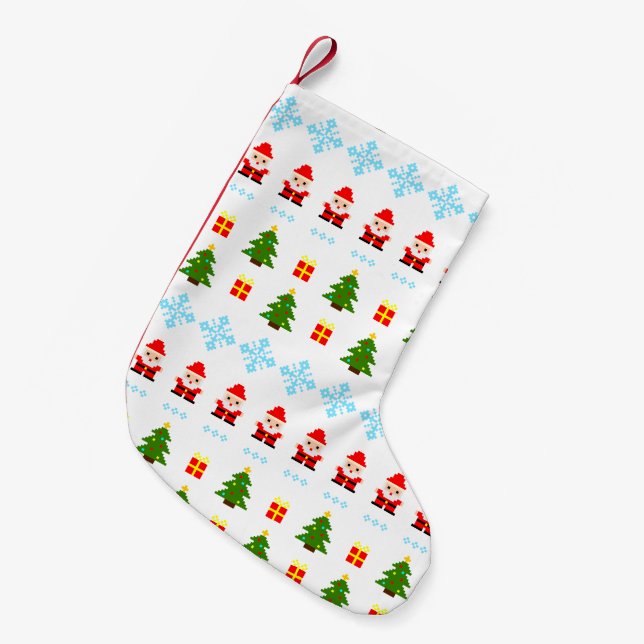 Petite Chaussette De Noël Noël en pixel art (Devant (Accrochage))