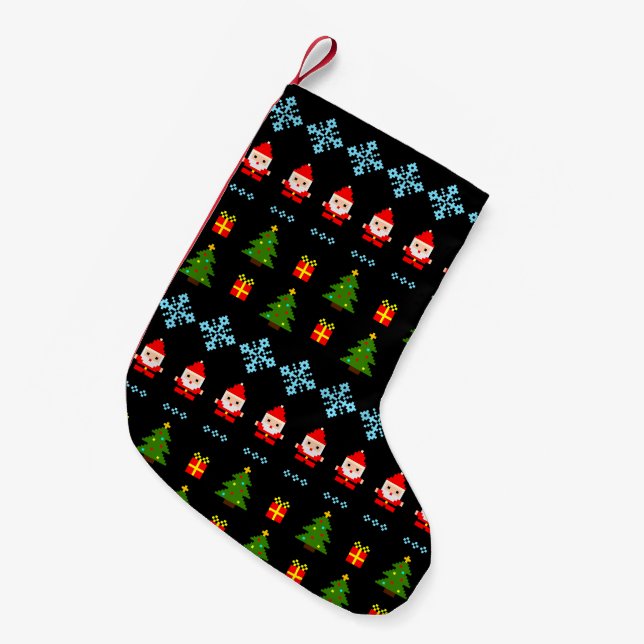 Petite Chaussette De Noël Noël en pixel art (Devant (Accrochage))