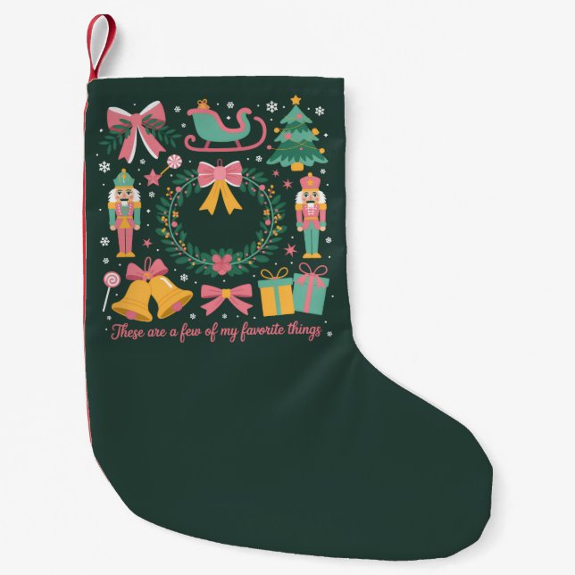 Petite Chaussette De Noël Noël Favoris Choses Coquette Nutcracker rose (Devant)