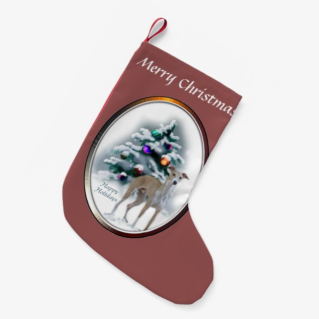 Petite Chaussette De Noël Noël Greyhound italien (Devant (Accrochage))