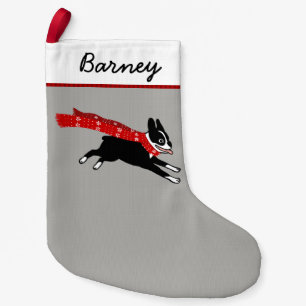 Petite Chaussette De Noël Noël heureux mignon de vacances de chien de Boston