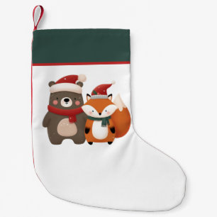 Petite Chaussette De Noël Noël/hiver Mignonne Ours et renard